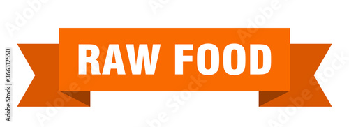 raw food ribbon. raw food paper band banner sign