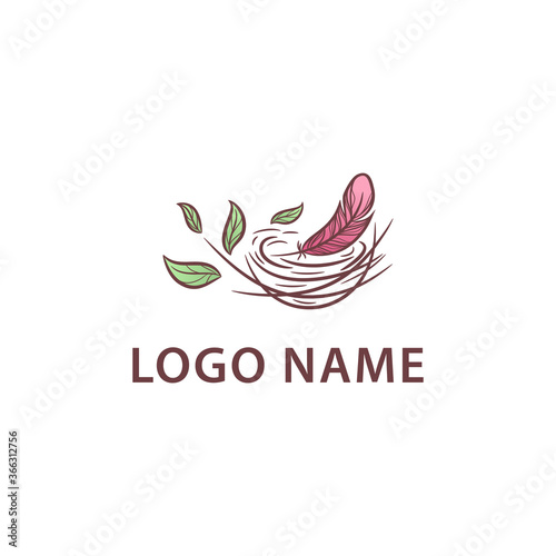 abstract nest bird logo