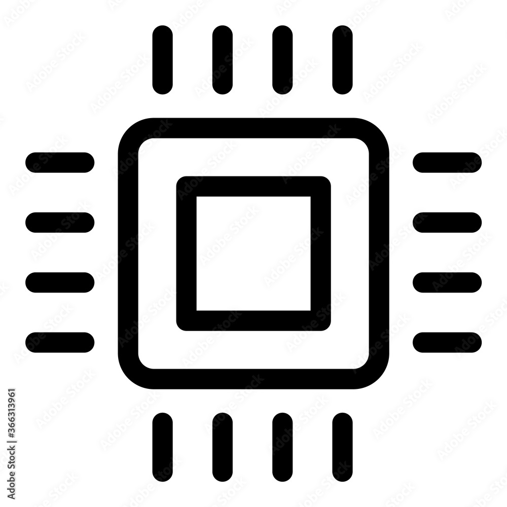 Microchip Flat Icon Isolated On White Background Microchip Flat Icon Isolated On White Background