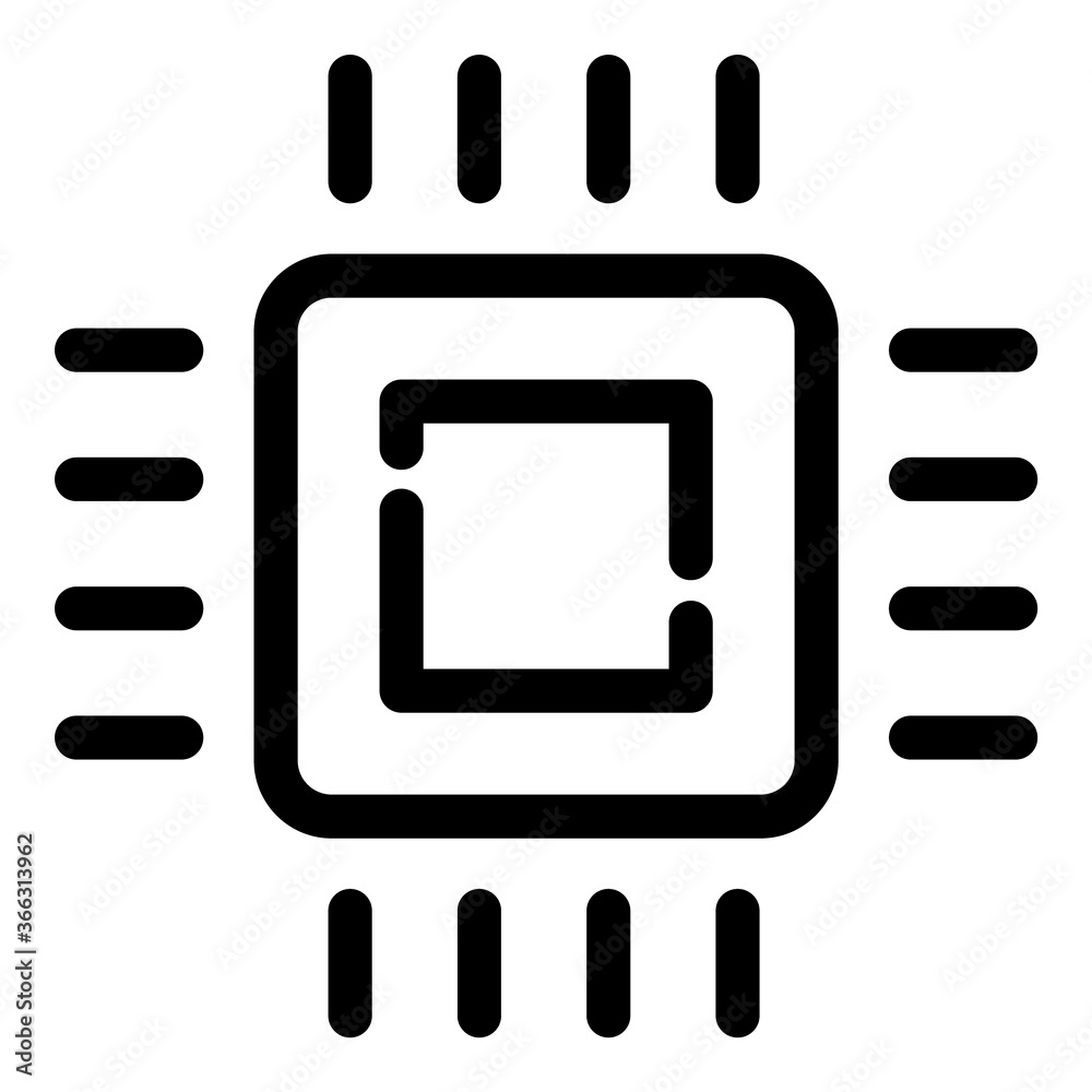 Microchip Flat Icon Isolated On White Background Microchip Flat Icon Isolated On White Background