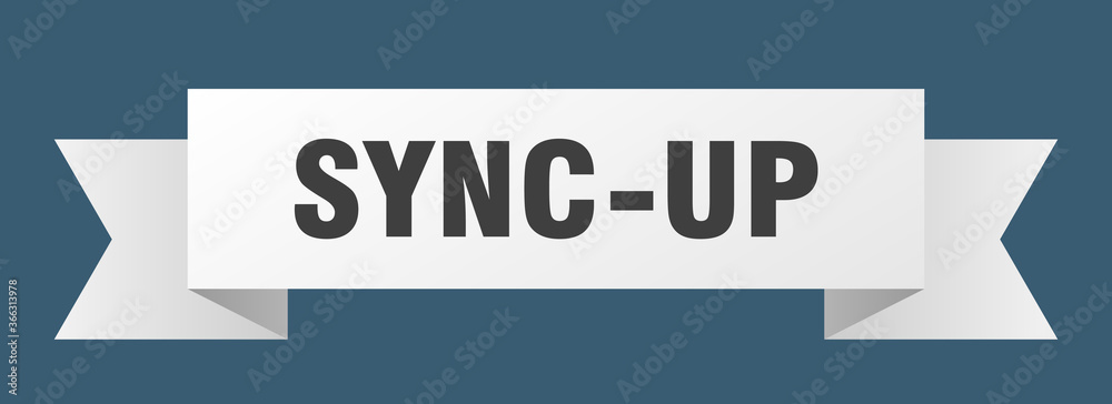 sync-up ribbon. sync-up paper band banner sign sync-up ribbon. sync-up paper band banner sign