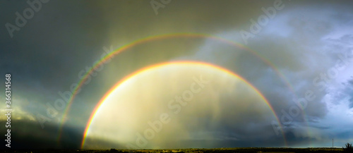 Fototapeta Naklejka Na Ścianę i Meble -  Full Double Rainbow - Lafayette Colorado