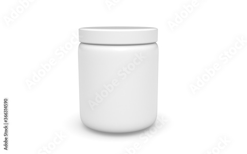 3d  cream container on white background