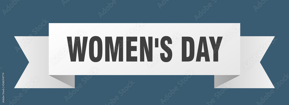 women's day ribbon. women's day paper band banner sign