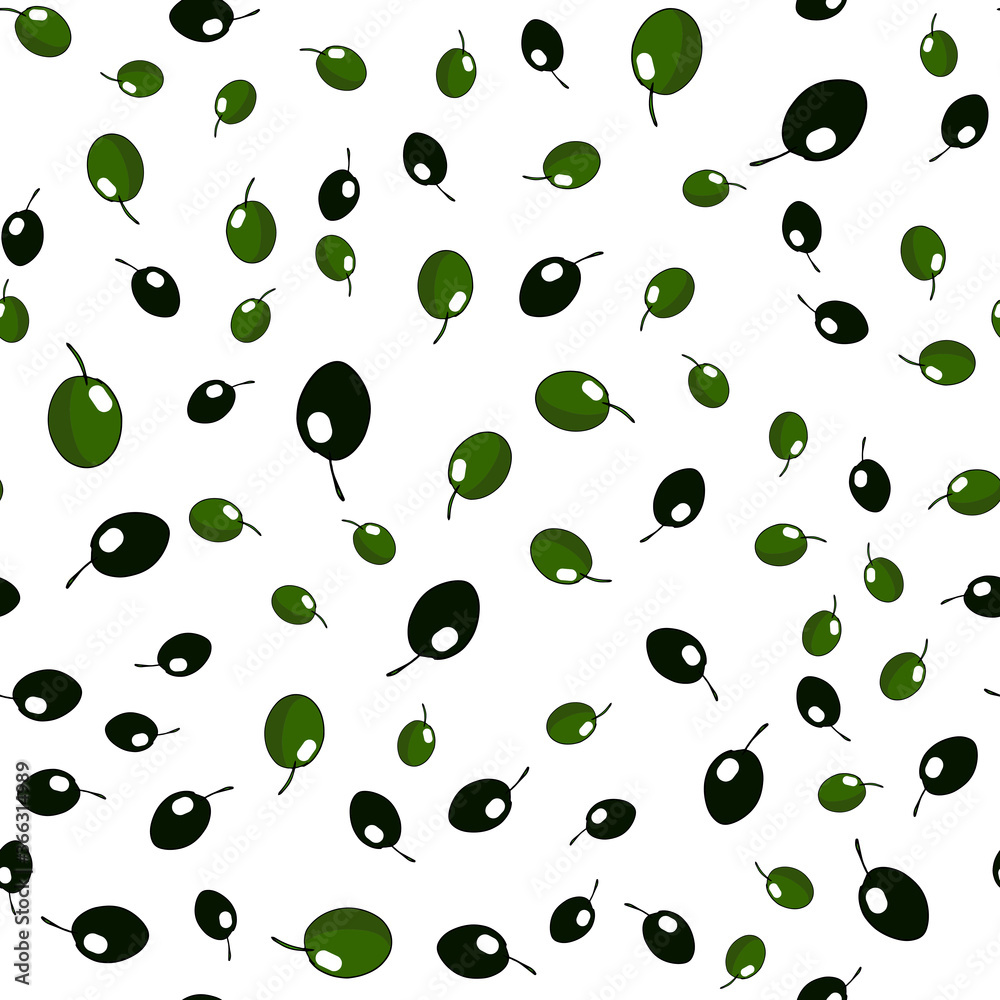 Seamless pattern with olive on white background Seamless pattern with olive on white background