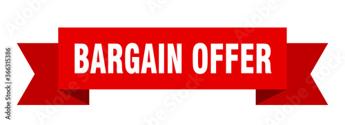 bargain offer ribbon. bargain offer paper band banner sign