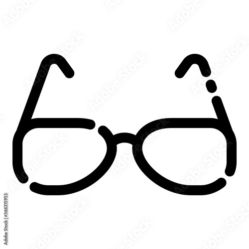 Glasses Flat Icon Isolated On White Background