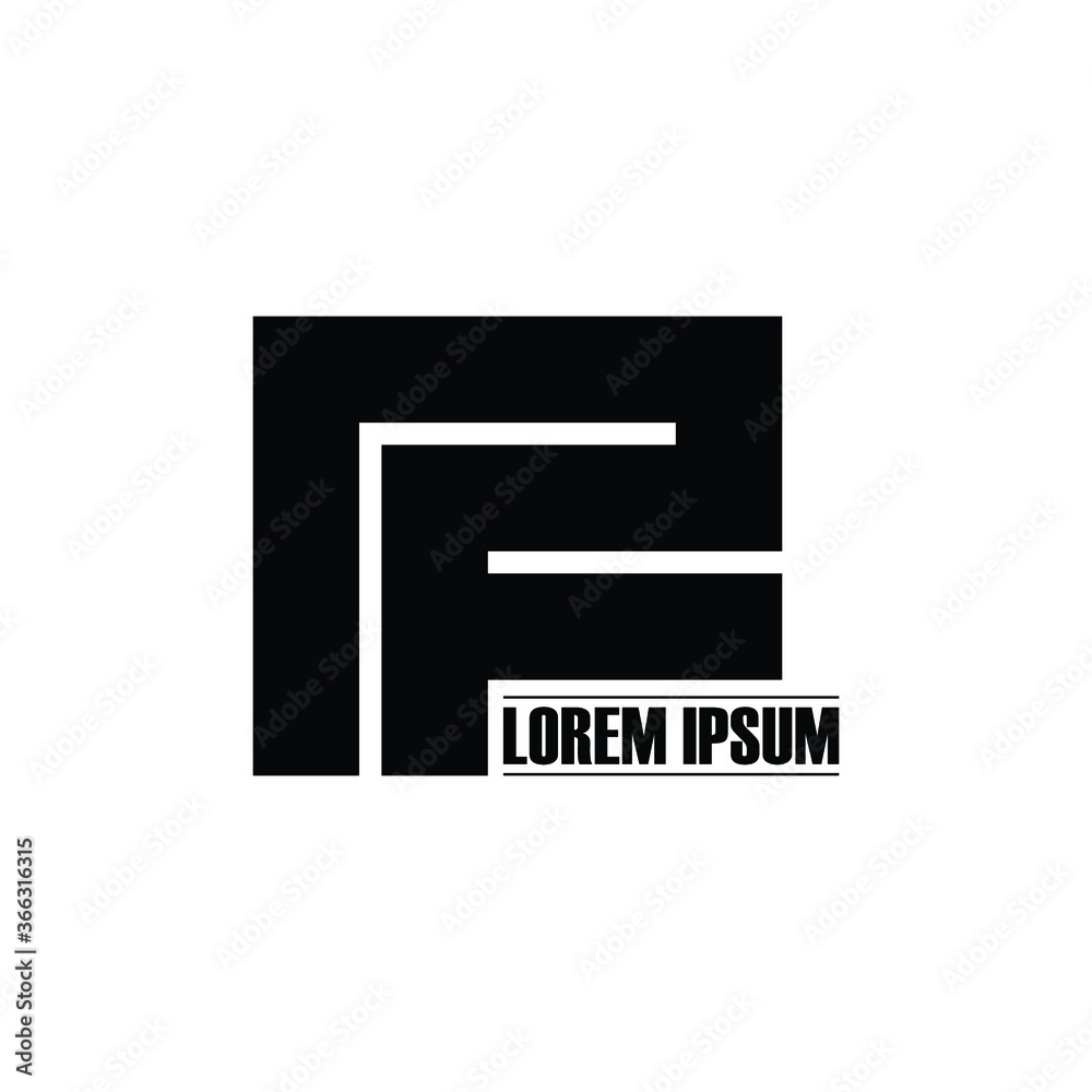 Letter PF simple monogram logo design vector