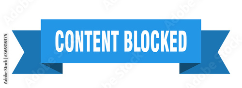 content blocked ribbon. content blocked paper band banner sign