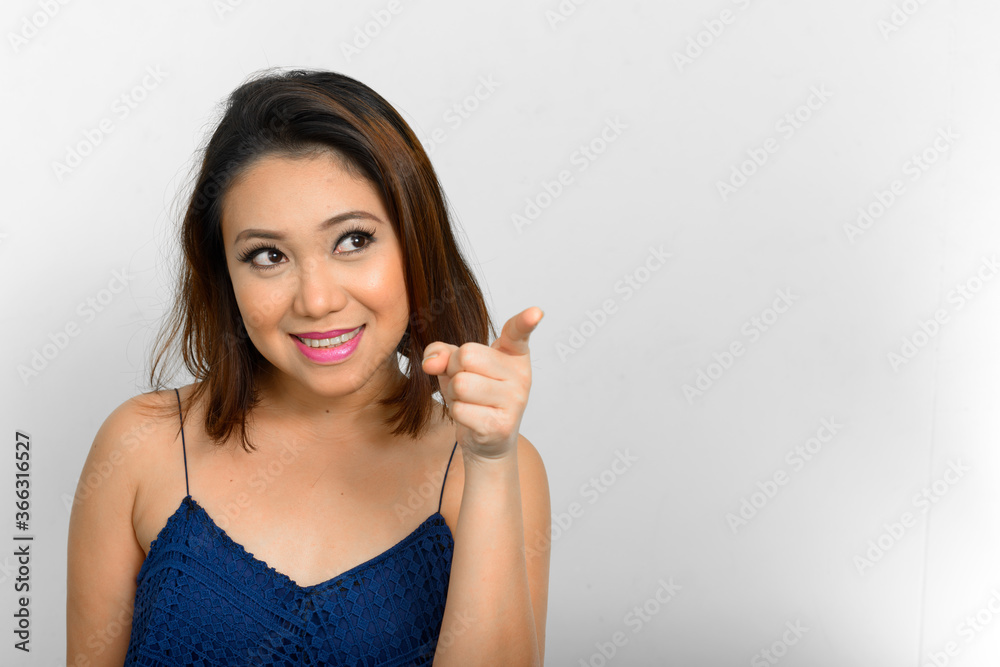 Portrait of young Asian woman with short hair Portrait of young Asian woman with short hair