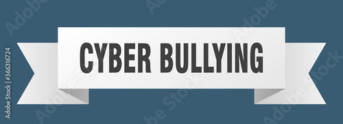 cyber bullying ribbon. cyber bullying paper band banner sign