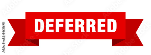 deferred ribbon. deferred paper band banner sign