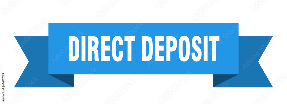 direct deposit ribbon. direct deposit paper band banner sign direct deposit ribbon. direct deposit paper band banner sign