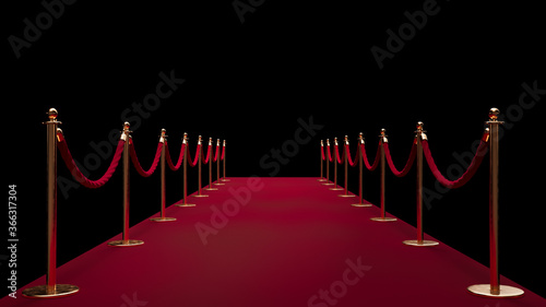 Red carpet enterance. Private event. Film festival. Celebrities. Realistic 3D render...