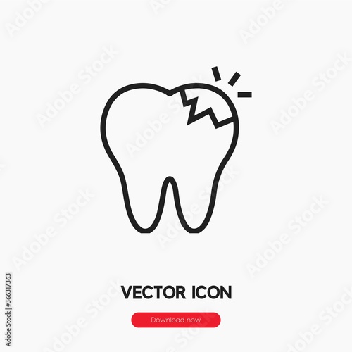 dental caries icon vector sign symbol