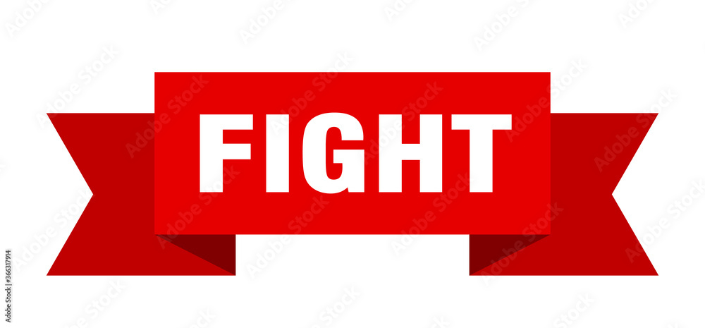 fight ribbon. fight paper band banner sign fight ribbon. fight paper band banner sign
