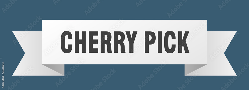 cherry pick ribbon. cherry pick paper band banner sign