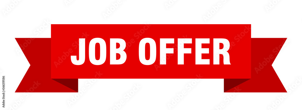 job offer ribbon. job offer paper band banner sign job offer ribbon. job offer paper band banner sign
