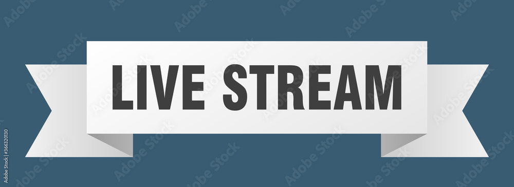 live stream ribbon. live stream paper band banner sign live stream ribbon. live stream paper band banner sign
