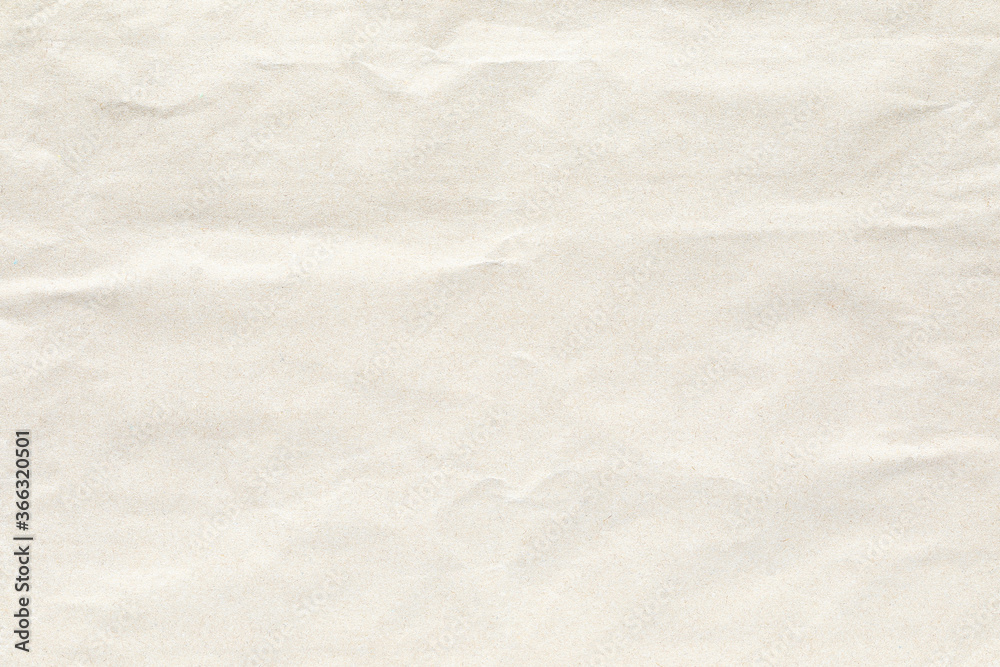 Old pale yellow horizontal crumpled paper background texture