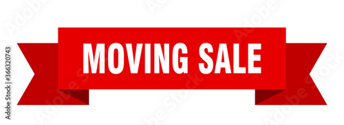 moving sale ribbon. moving sale paper band banner sign