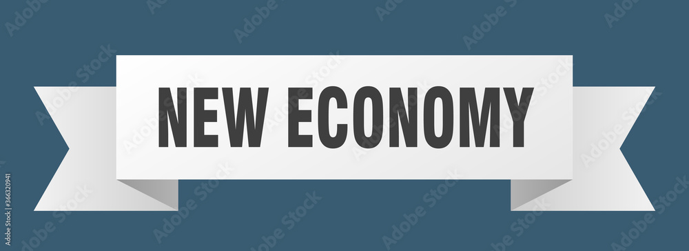new economy ribbon. new economy paper band banner sign new economy ribbon. new economy paper band banner sign