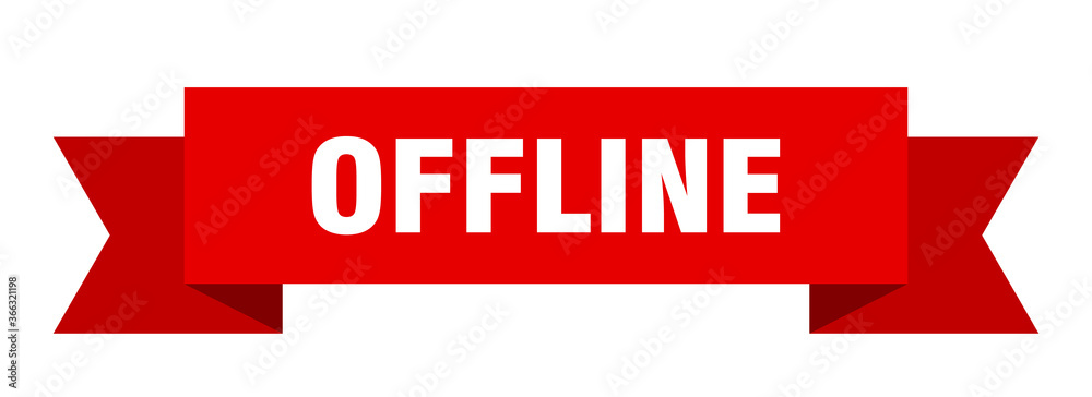 offline ribbon. offline paper band banner sign offline ribbon. offline paper band banner sign