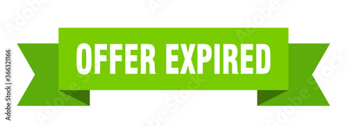 offer expired ribbon. offer expired paper band banner sign