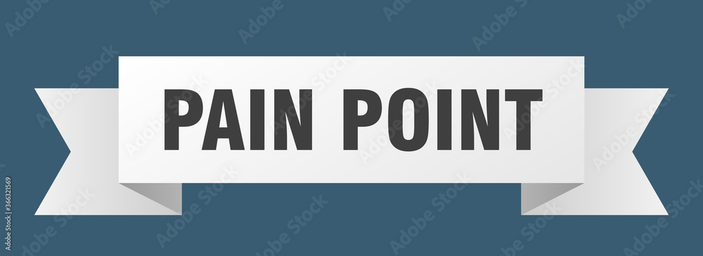 pain point ribbon. pain point paper band banner sign