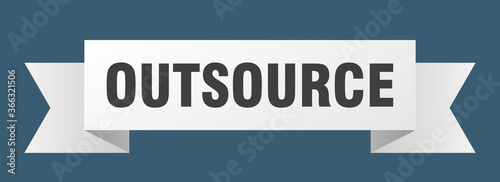 outsource ribbon. outsource paper band banner sign