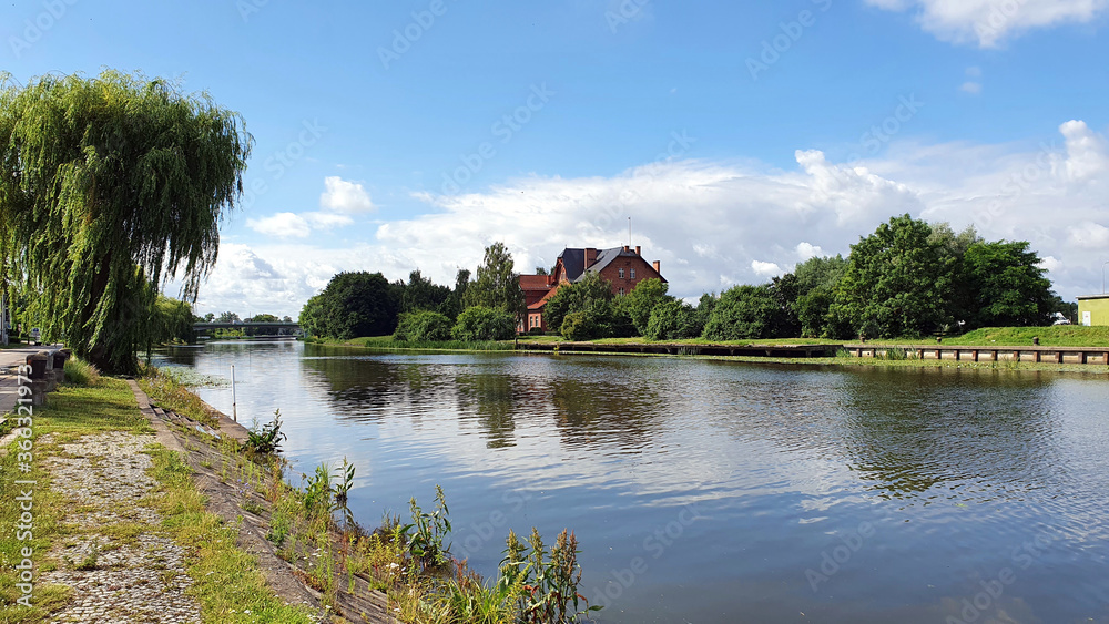 By the river in the Polish city of Elblag