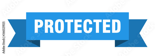 protected ribbon. protected paper band banner sign