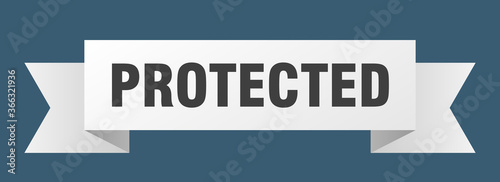 protected ribbon. protected paper band banner sign