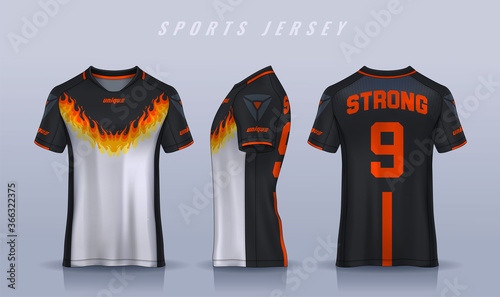 t-shirt sport design template, Soccer jersey mockup for football club. uniform front and back view.
