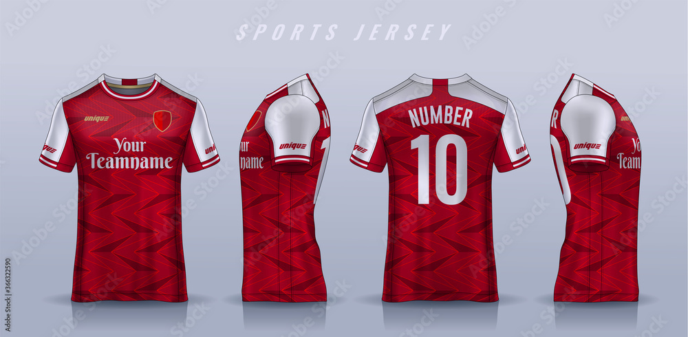 T-shirt Sport Design Template, Soccer Jersey Mockup For Football Club.  Uniform Front And Back View. Royalty Free SVG, Cliparts, Vectors, and Stock  Illustration. Image 130417472.