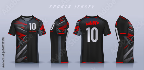 t-shirt sport design template, Soccer jersey mockup for football club. uniform front and back view.
