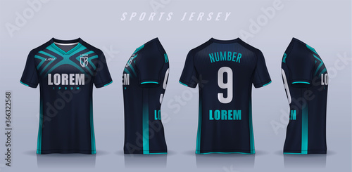 t-shirt sport design template, Soccer jersey mockup for football club. uniform front and back view.
