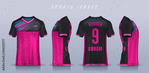 t-shirt sport design template, Soccer jersey mockup for football club. uniform front and back view.
