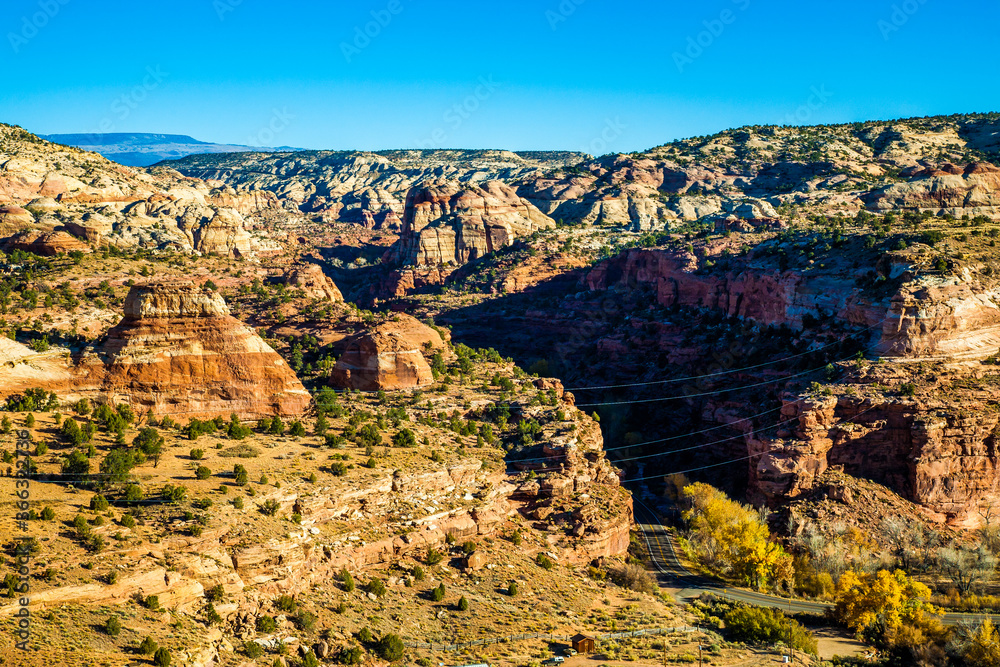 A deep canyon  between Grand Staircase-Escalante National Monument and Zion National Park, Utah