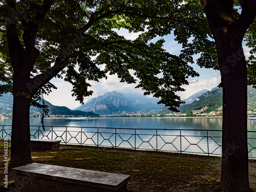 Landscape of Garlate lake, in Italy photo