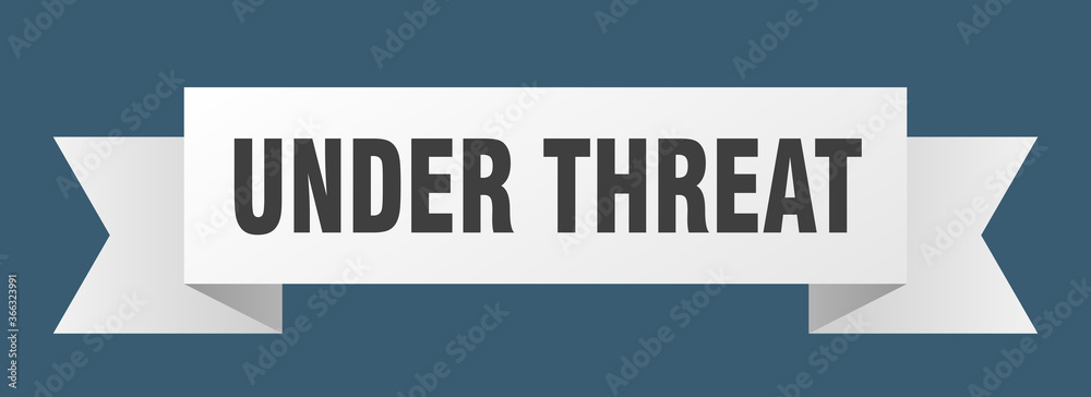 under threat ribbon. under threat paper band banner sign under threat ribbon. under threat paper band banner sign