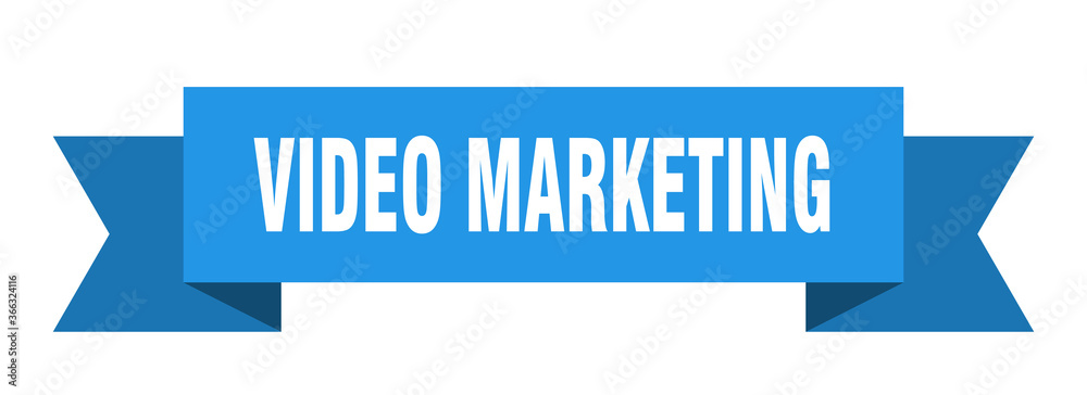 video marketing ribbon. video marketing paper band banner sign video marketing ribbon. video marketing paper band banner sign
