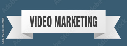 video marketing ribbon. video marketing paper band banner sign