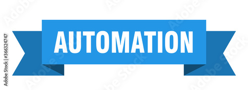 automation ribbon. automation paper band banner sign