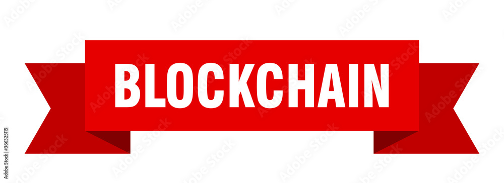 blockchain ribbon. blockchain paper band banner sign