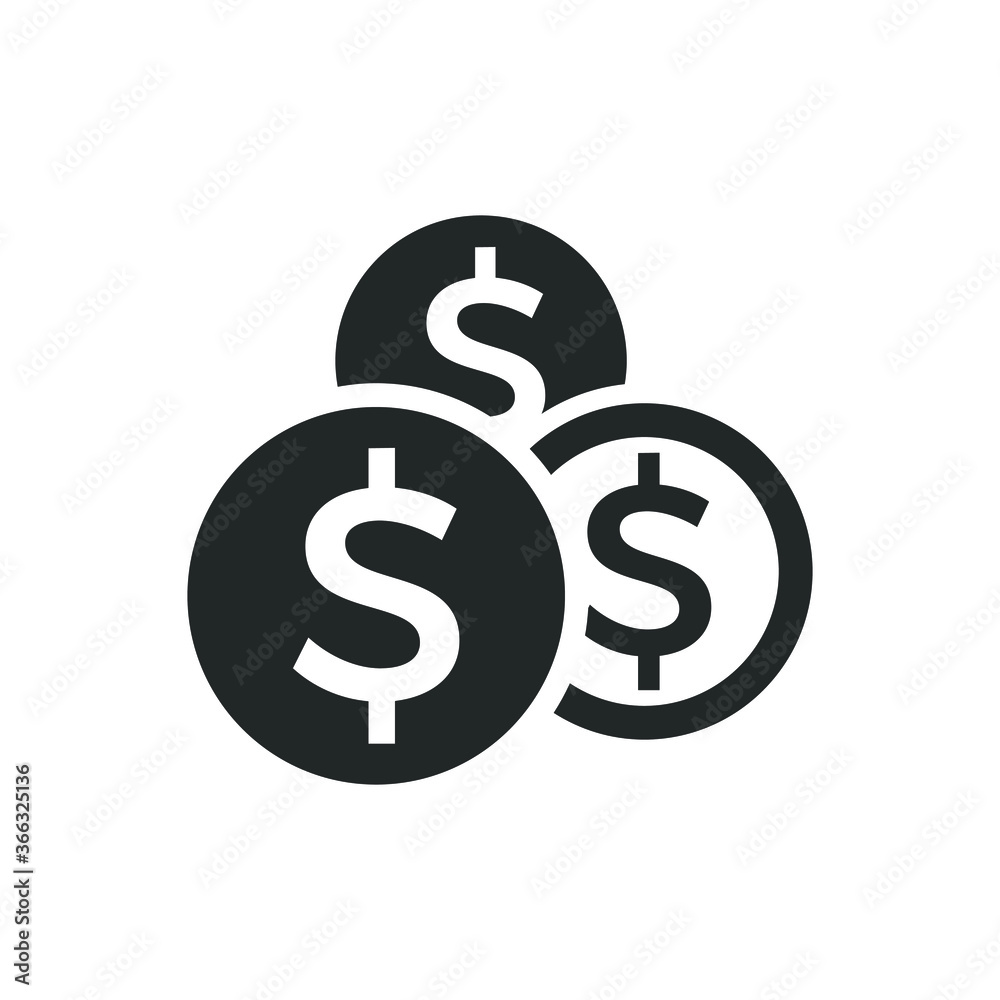 Dollar coins icon Dollar coins icon