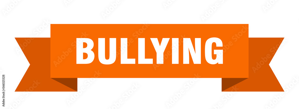 bullying ribbon. bullying paper band banner sign bullying ribbon. bullying paper band banner sign