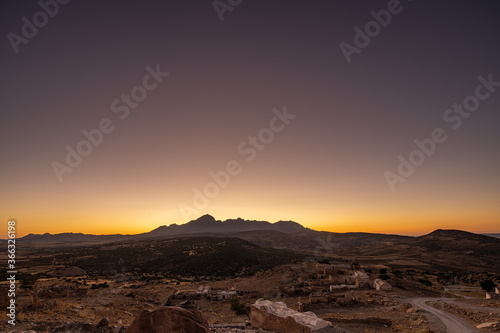The djebel Zaghouan in the sunset