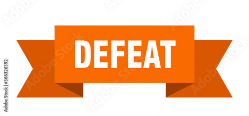 defeat ribbon. defeat paper band banner sign