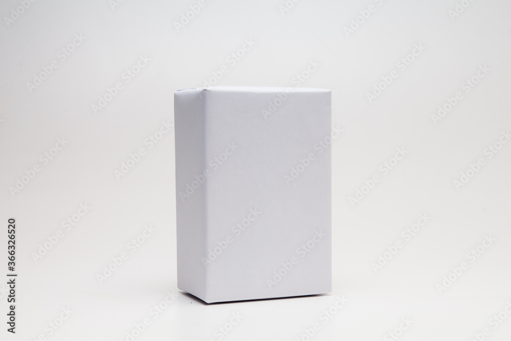 Fototapeta premium White box gift on white background